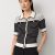 Blocked Stripe Blk/Ecru
