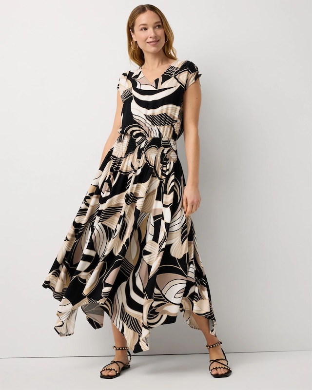 Smocked Waist Midi Dress