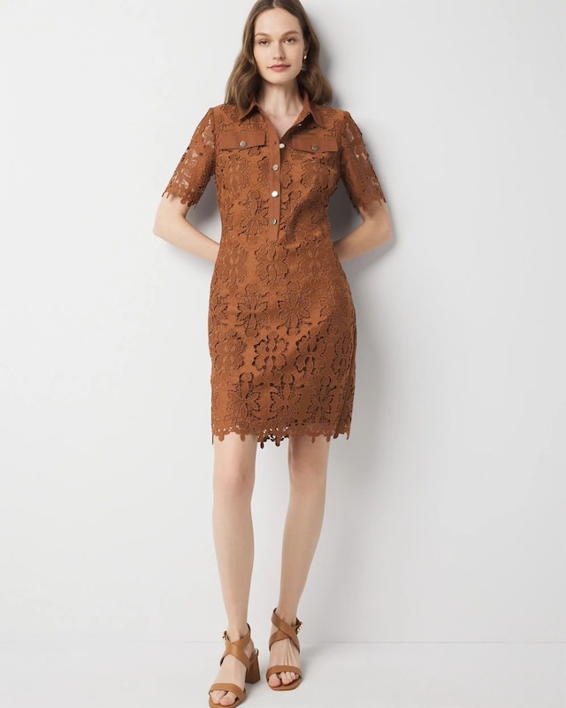 Lace Shirt Dress
