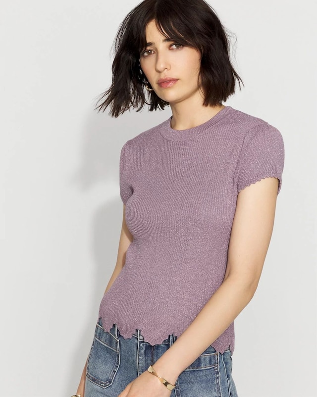 Scalloped Shimmer Sweater