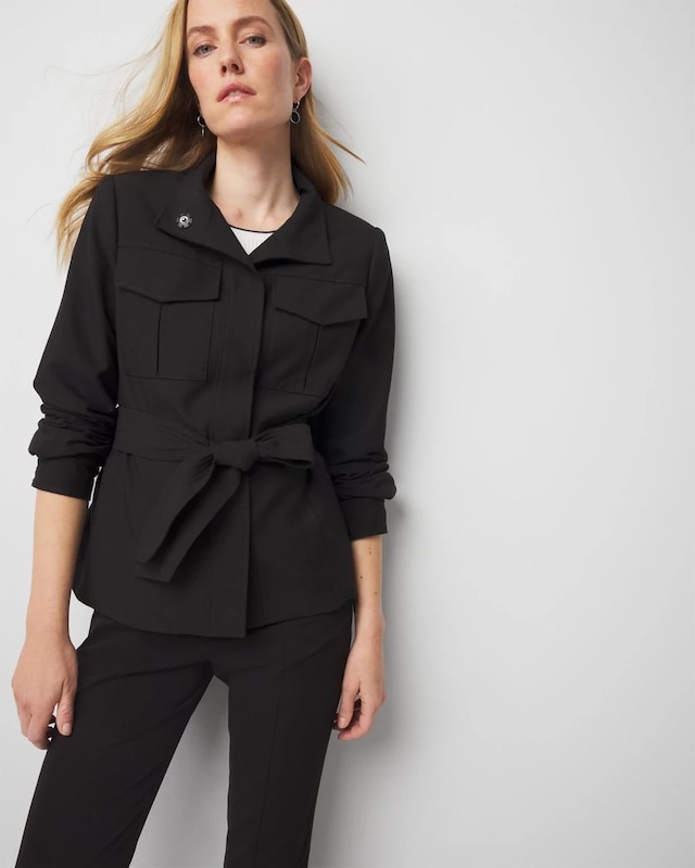 Petite Belted Safari Jacket
