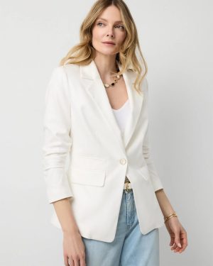 Petite Ruched Sleeve Blazer
