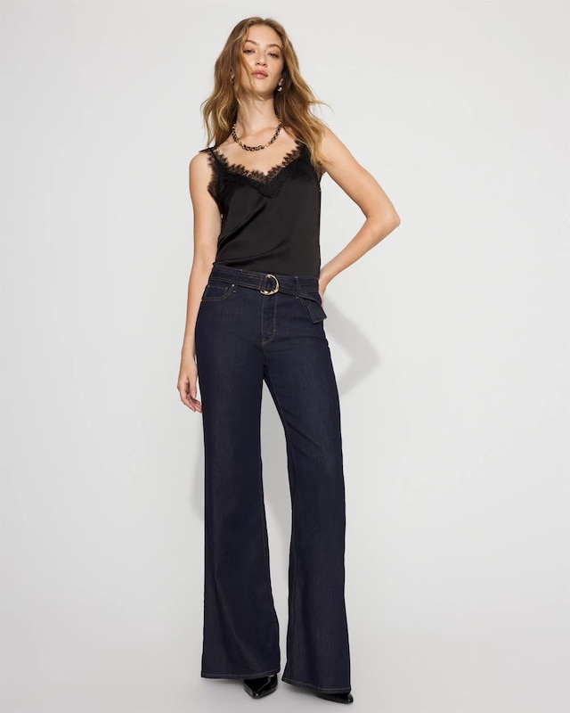 Petite High-Rise Belted Wide-Leg Jean