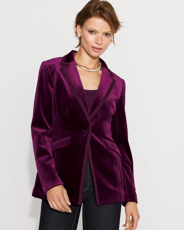 WHBM? One-Button Velvet Blazer