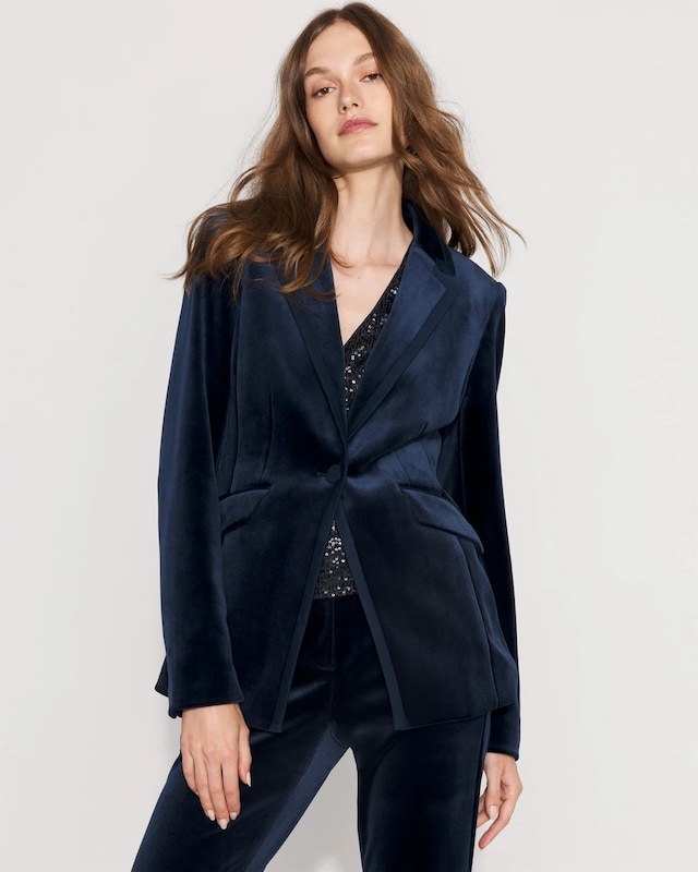 Petite WHBM? One-Button Velvet Blazer