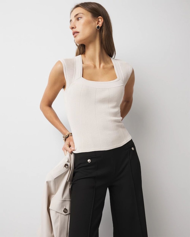 WHBMFORME? Sculpt Stretch Cap Sleeve Sweater