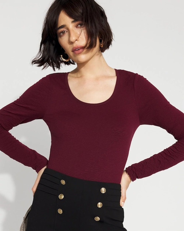 WHBM FORME? Seamless Jacquard Scoop Neck Tee