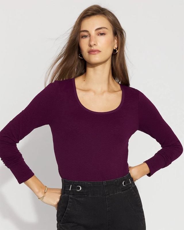 WHBM FORME? Seamless Jacquard Scoop Neck Tee