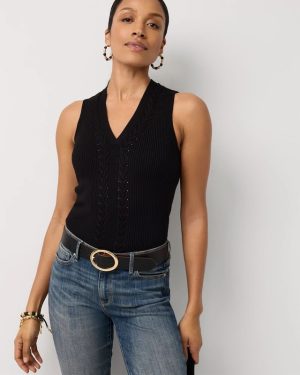 Petite V-neck Knit Tank