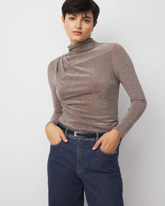 WHBM FORME? Stretch Metallic Long-Sleeve Tee