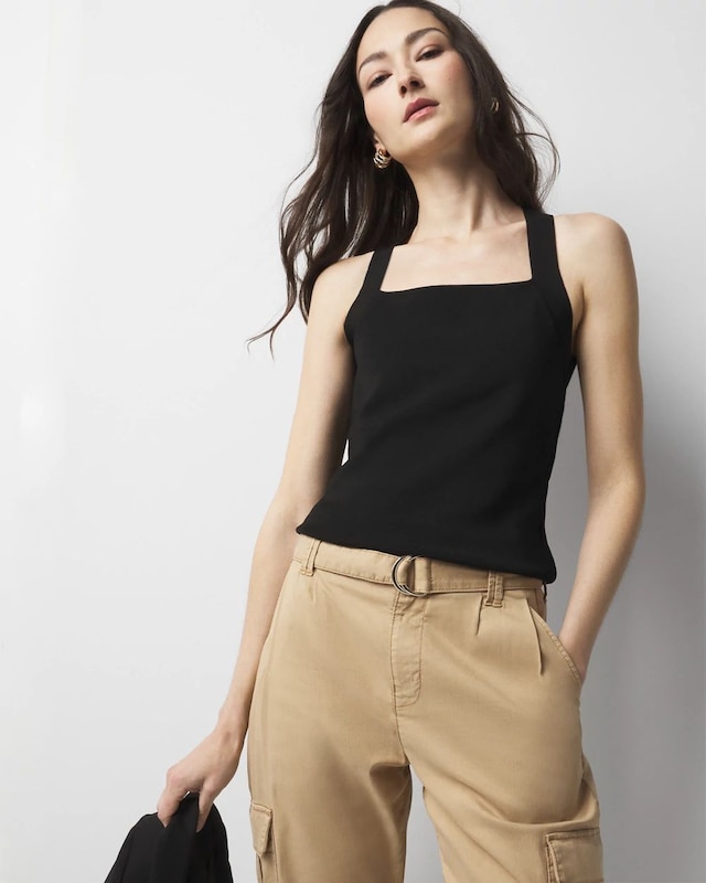 WHBM FORME? Sculpt Stretch Sweater Halter Top