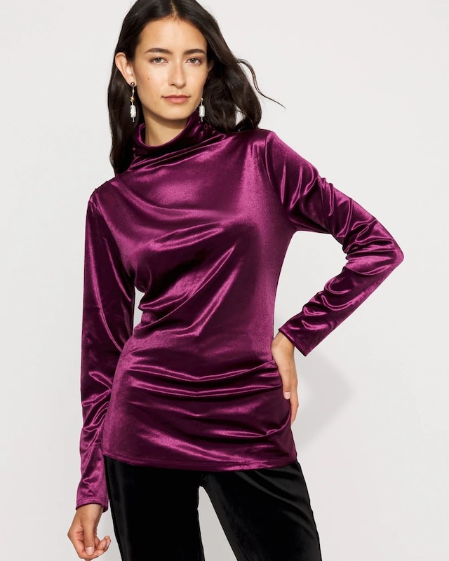 WHBM FORME? Long Sleeve Velvet Top